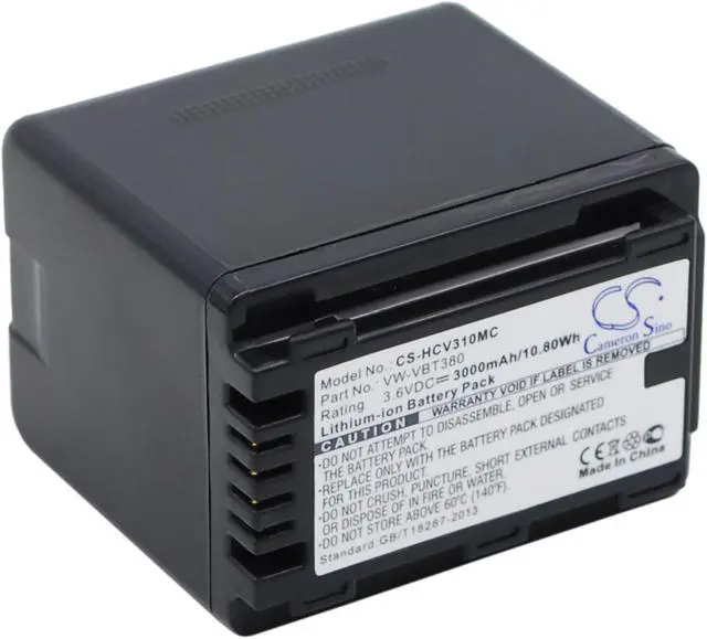 Alt view image 2 of 5 - Battery for Panasonic HC-989 HC-V130 HC-V270 HC-V520 VXF-999 VW-VBT190 3000mAh