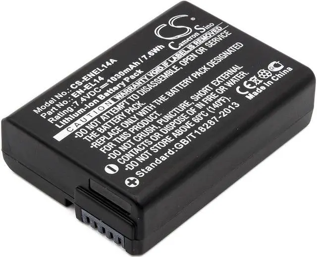 Main image of Battery for Nikon Coolpix D3100 D3200 D3300 D5500 D5600 EN-EL14 EN-EL14a 1030mAh
