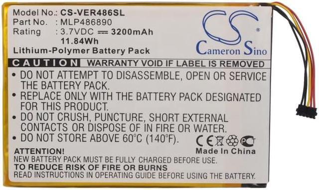 Alt view image 5 of 6 - Battery for ViewSonic Zoompad MLP486890 Tablet CS-VER486SL 3.7v 3200mAh 11.84Wh