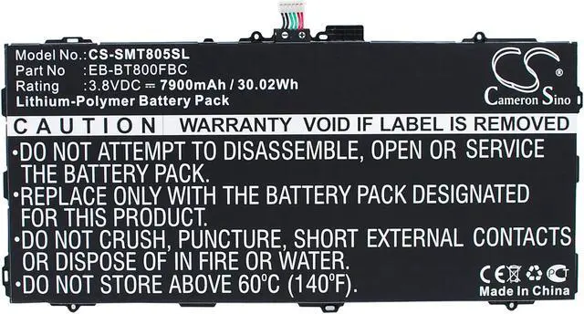 Alt view image 2 of 7 - 7900mAh EB-BT800FBC Battery Samsung Galaxy Tab S 10.5, SM-T800 WiFI, SM-T805C 4G