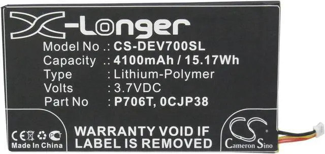 Alt view image 6 of 7 - 4100mAh P706T Li-Polymer Battery for Dell Venue 7