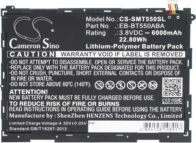 Alt view image 5 of 6 - Battery for Samsung Galaxy Tab A 9.7 SM-P350 SM-P550 EB-BT550ABA EB-BT550ABE