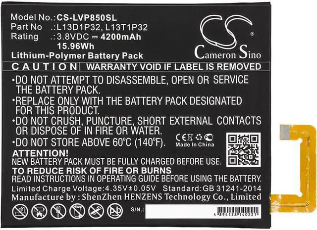 Alt view image 3 of 4 - Battery for Lenovo Tab 2 A8-50 A8-50F A8-50LC L13D1P32 L13T1P32 CS-LVP850SL