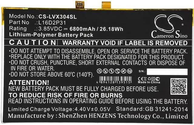 Alt view image 3 of 4 - Battery for Lenovo Tab 4 10 10.1 TAB4 TB-X304F TB-X304L L16D2P31 CS-LVX304SL