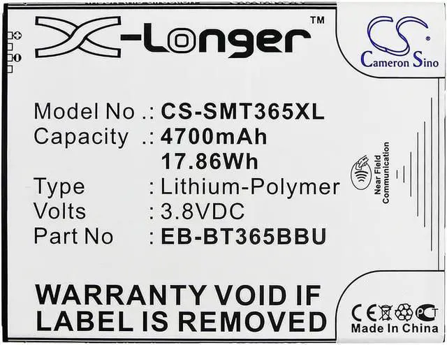 Alt view image 3 of 3 - Battery for Samsung Galaxy Tab Active 2 8.0 M-T395C SM-T390 GH43-04317A 4700mAh