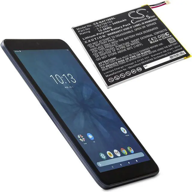 Alt view image 6 of 6 - Battery for ONN ONA19TB002 Tablet 8 8" YB2798103 CS-NAT198SL 3400mAh 12.58Wh