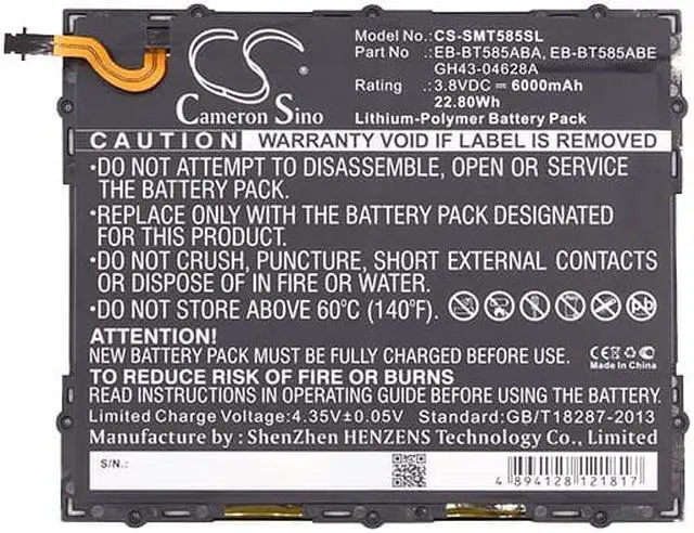 Alt view image 3 of 4 - Battery for Samsung Galaxy Tab A E 2016 SM-P580 SM-T580 EB-BT585ABA EB-BT585ABE