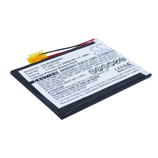 Batterie De Rechange Pour Tablette RCA RCT6077W2 - 3000 MAh, 3,7V Li-polymère - Compatible PT3867103