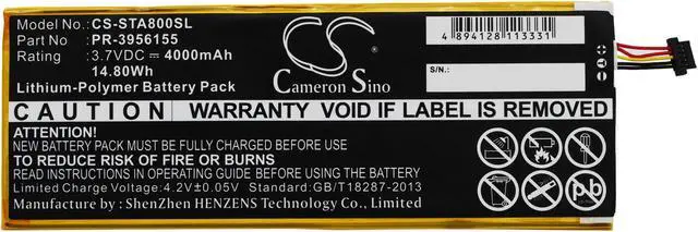 Alt view image 5 of 6 - Battery for INSIGNIA Flex 8 inch NS-15AT08 PR-3956155 Tablet CS-STA800SL 4000mAh