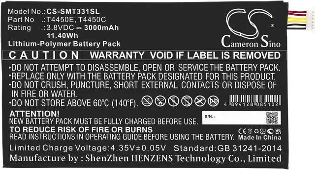 Alt view image 3 of 6 - Battery for Samsung Galaxy Tab 4 8.0 Tab4 Millet SM-T335F3 T337A T4450C T4450E