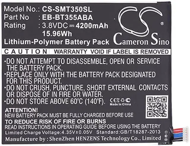 Alt view image 5 of 5 - Battery for Samsung Galaxy Tab A 8.0 Wifi 8" SM-T350 SM-P350 EB-BT355ABA Tablet