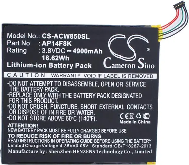 Alt view image 5 of 6 - Battery for Acer A1-840 GT-810 Iconia One 8 Tab Predator AP14F8K KT.0010M.003