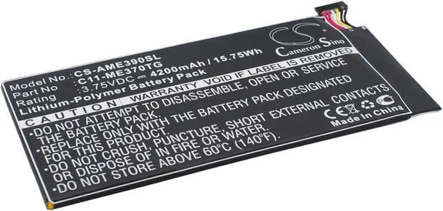 Alt view image 2 of 6 - Battery for Asus ME370TG Google Nexus 7 C11-ME370TG Tablet CS-AME390SL 3.75v