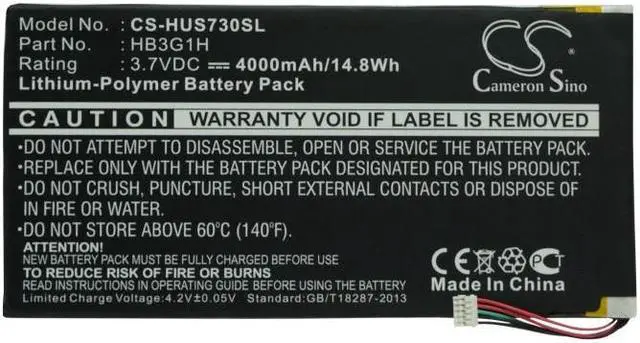 Alt view image 5 of 6 - Battery for Huawei Baggio2-U02A MediaPad 7 Youth2 T-Mobile Springboard HB3G1H