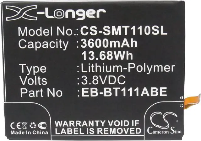 Alt view image 5 of 6 - Battery for Samsung Galaxy Tab 3 SM-T110 SM-T111 EB-BT111ABE EB-BT115ABC T3600E