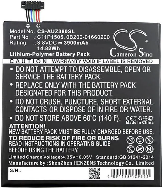 Alt view image 3 of 4 - Battery for Asus P022 P024 ZenPad 8.0 Z380C Z380CX 0B200-01660200 C11P1505