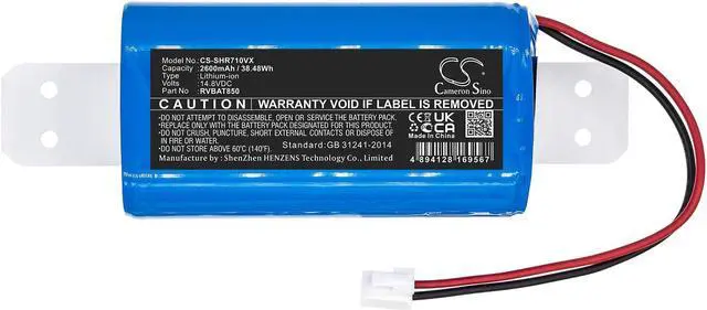 Alt view image 3 of 6 - Battery for Shark Robot ION RV761 RV1000 RV1001AE UR1005AE RVBAT850A 2600mAh