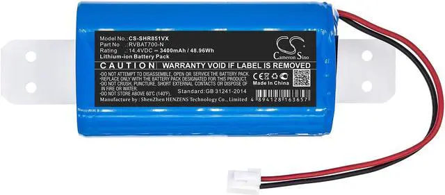 Alt view image 3 of 6 - Battery for Shark RV851WV RV725_N RV720_N RV850WV RVBAT700-N RV871C 3400mAh