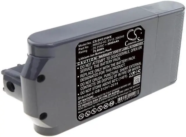 Alt view image 4 of 5 - Battery for Dyson Cyclone V10 Absolute Animal Total Clean 206340 969352-02 SV12