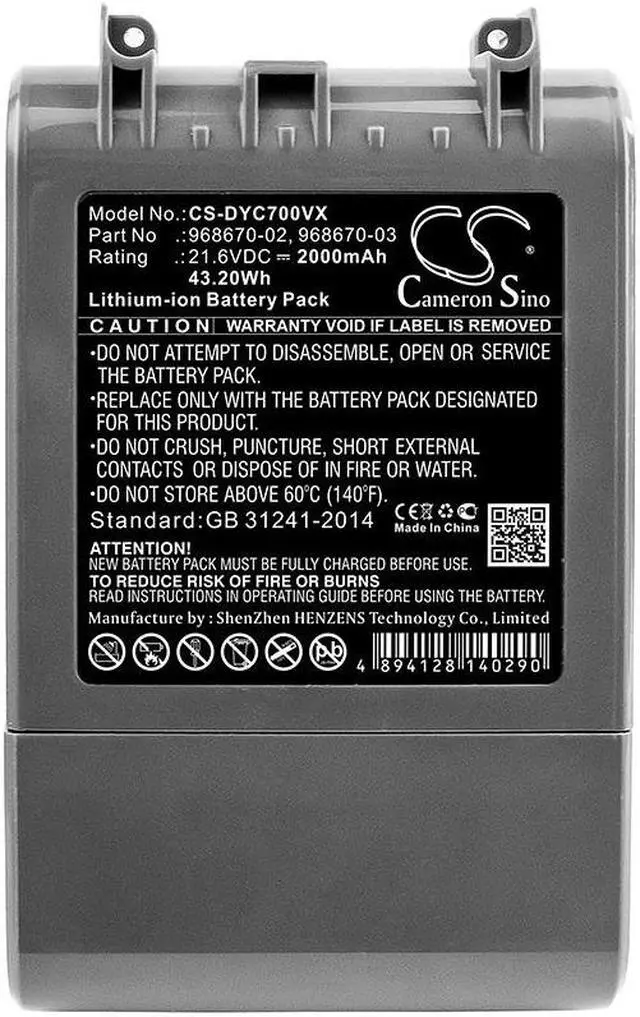 Alt view image 5 of 5 - Battery for Dyson SV11 V7 Animal Total Clean Trigger 968670-02 968670-03 2000mAh