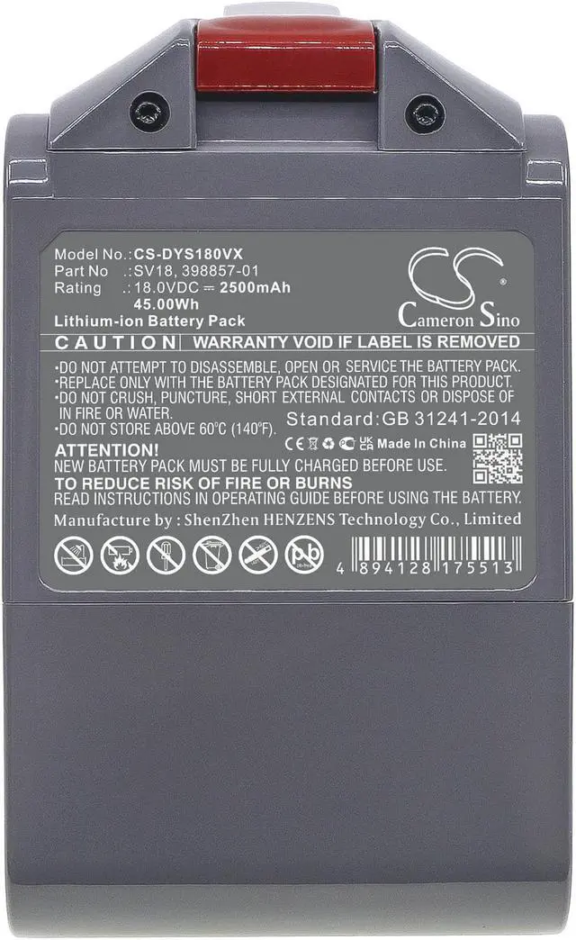 Alt view image 5 of 6 - Battery for Dyson V10 Slim V11 SLIM Fluffy Extra Pro 398006-01 398857-01 SV18