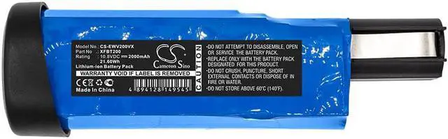 Alt view image 5 of 5 - Battery for Shark WV200 WV200UK WV205 Ion W1 Cord WV220 XFBT200 XFBT200EU 2000mA