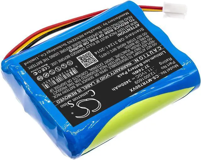 Alt view image 2 of 6 - Battery for Moneual 12J001609 Vacuum Everybot RS500 RS700 CS-MYR700VX 3400mAh