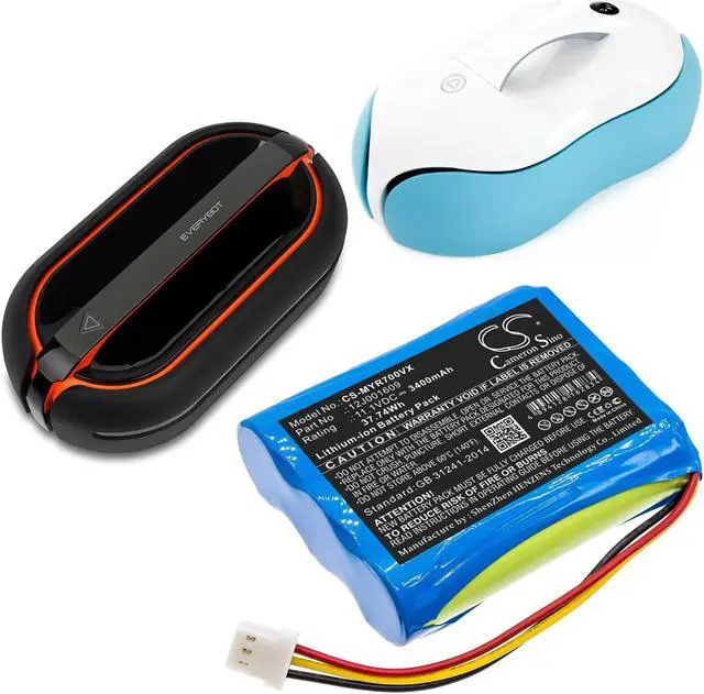 Alt view image 6 of 6 - Battery for Moneual 12J001609 Vacuum Everybot RS500 RS700 CS-MYR700VX 3400mAh