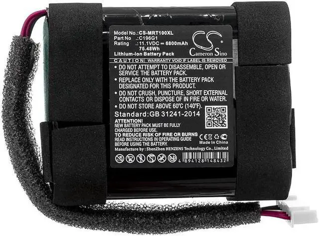 Alt view image 3 of 4 - Battery for Marshall C196G1 Tufton Speaker CS-MRT100XL 11.1v 6800mAh 75.48Wh