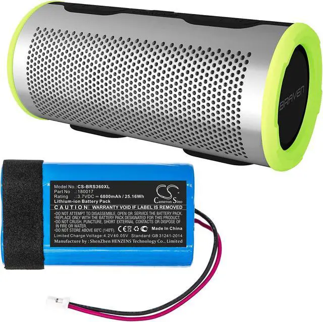 Alt view image 6 of 6 - Battery for Braven Stryde 360 180017 Speaker CS-BRS360XL 3.7v 6800mAh 25.16Wh