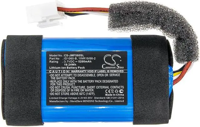 Alt view image 3 of 6 - Battery for JBL Flip 5 JBLFLIP5WHTAM Link Portable 1INR19/66-2 ID1060-B 5200mAh
