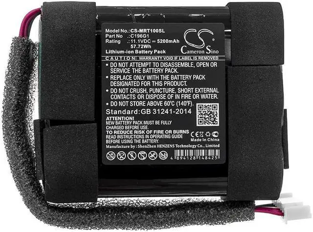 Alt view image 3 of 4 - Battery for Marshall Tufton C196G1 Speaker CS-MRT100SL 11.1v 5200mAh 57.72Wh