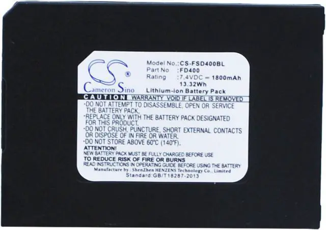 Alt view image 5 of 5 - Battery for FirstData FD-400 FD400GT FD-400Gt FD-400Ti FD-410 FD410DW FD400
