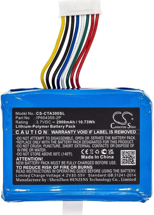 Alt view image 3 of 7 - Battery for Castles V3 VEGA3000-3G Dejavoo Z9 Blue IP604355-2P CS-CTA300SL