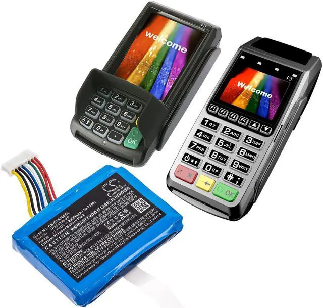 Alt view image 6 of 7 - Battery for Castles V3 VEGA3000-3G Dejavoo Z9 Blue IP604355-2P CS-CTA300SL