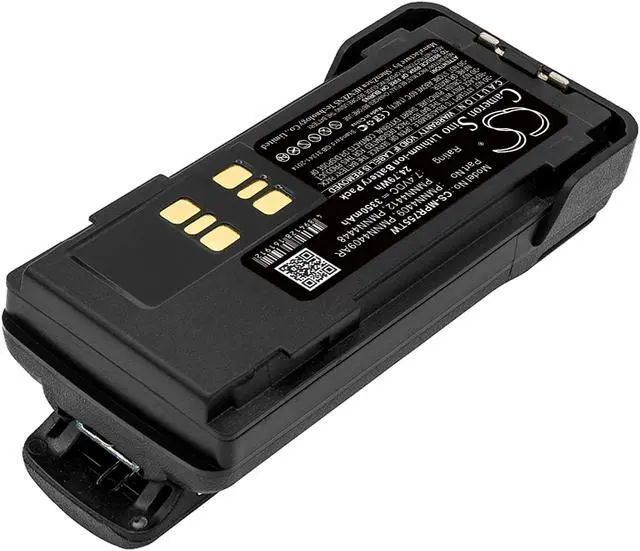 Alt view image 2 of 7 - Battery for Motorola XPR7350 XPR3500 TRBO PMNN4491 PMNN4409 PMNN4409AR PMNN4412