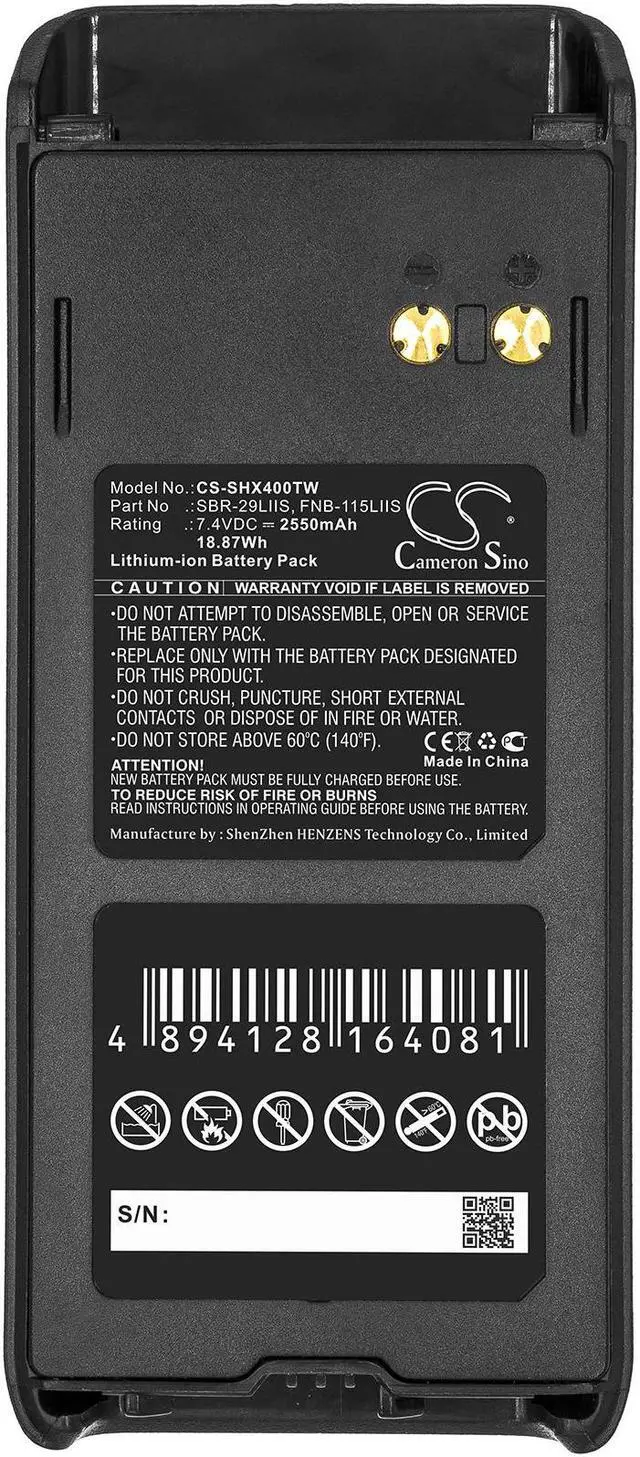 Alt view image 5 of 6 - Battery for Standard Horizon HX400IS FNB-115LIIS SBR-29LIIS Radio CS-SHX400TW