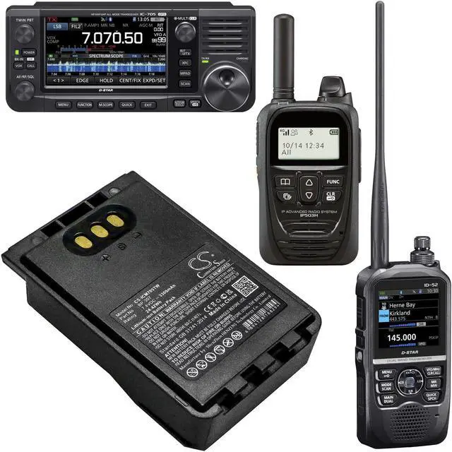 Alt view image 6 of 6 - Battery for Icom IC-705 ID-31E ID-51E ID-52E IP-100H IP-501H IP-503H BP-307