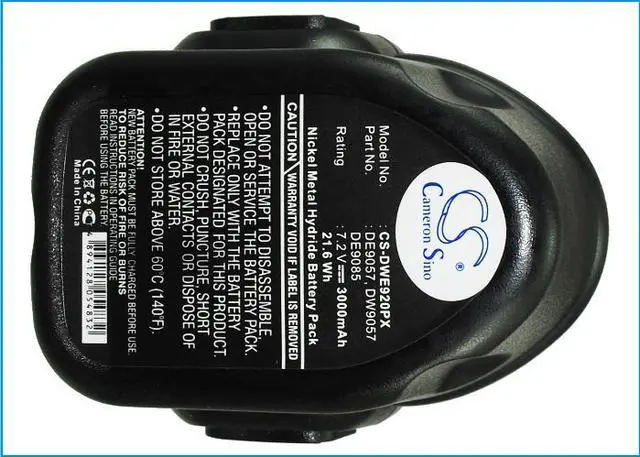 Alt view image 5 of 5 - Battery for DeWalt DW920K DW968K DW925K DE9057 DW9057 A9263 DE9085 7.2V 3000mAh