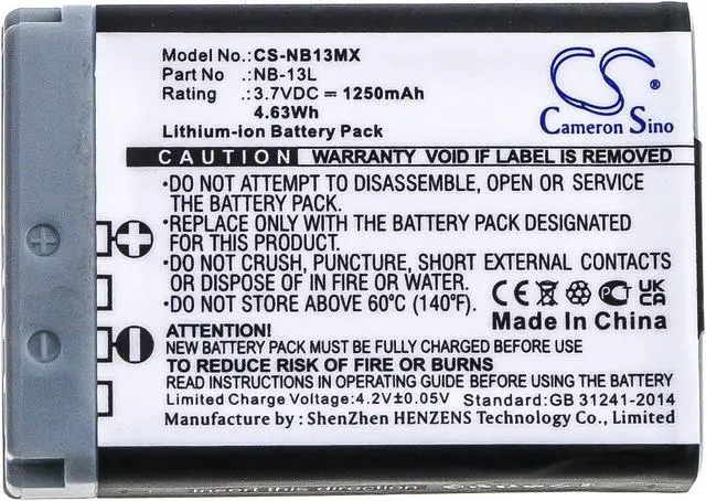 Alt view image 3 of 4 - Battery for Canon PowerShot G5X M2 G7X II M3 MARK 2 G9X SX620HS SX720HS NB-13L