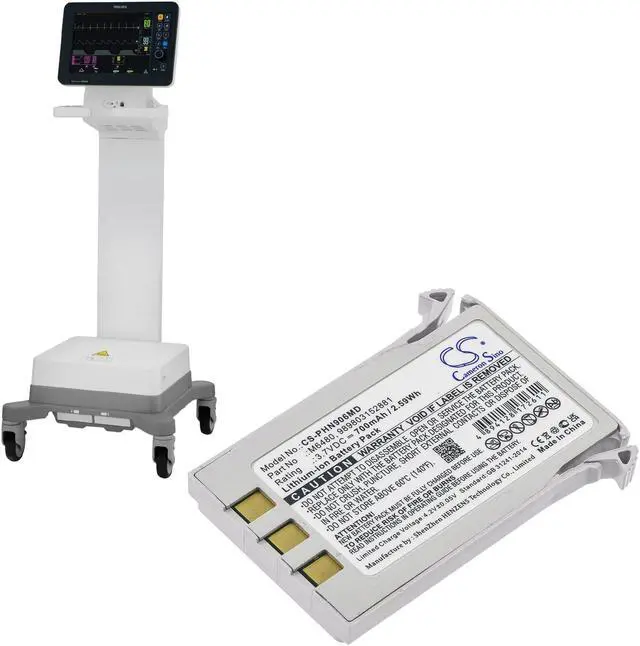 Alt view image 4 of 4 - Battery for Philips Expression MR200 Invivo 9065 9067 989803152881 M6480 700mAh