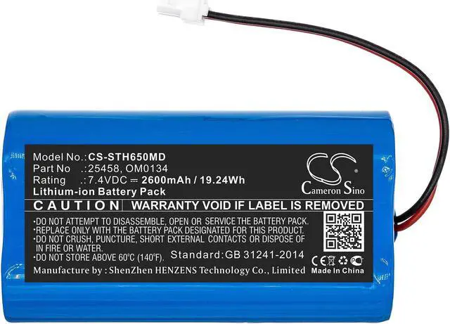 Alt view image 3 of 5 - Battery for SurgiTel Eclipse EHL65 EHL-65 Odyssey 25458 OM0134 CS-STH650MD