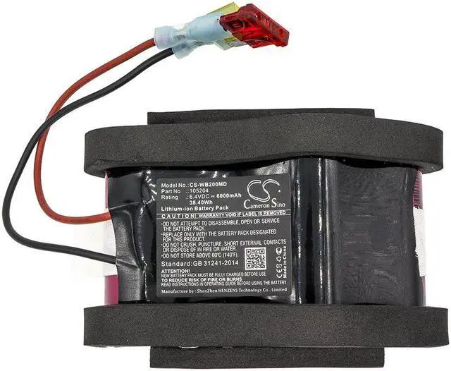 Alt view image 3 of 4 - Battery for Welch-Allyn CP100 CP1OO CP200 ECG CP2OO 105204 CS-WB200MD 6000mAh