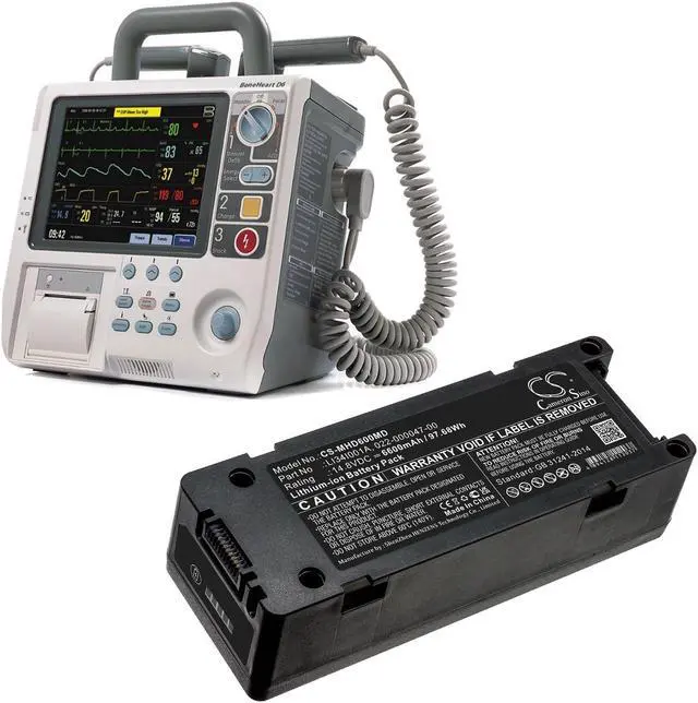Alt view image 6 of 6 - Battery for Mindray BeneHeart D6 DP-50 Z5 Z6 022-000012-00 LI24I002A LI34I001A