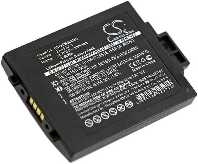Main image of Black Battery for Vocera B3000N B3000 B3000E 230-01924 230-02020 CS-VCB300MD