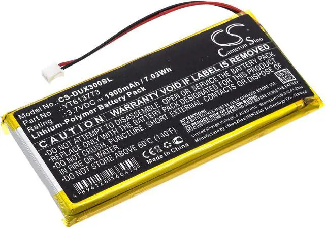 Main image of Battery for XDUOO X3 YT613773 DAP Media Player CS-DUX300SL 3.7v 1900mAh 7.03Wh