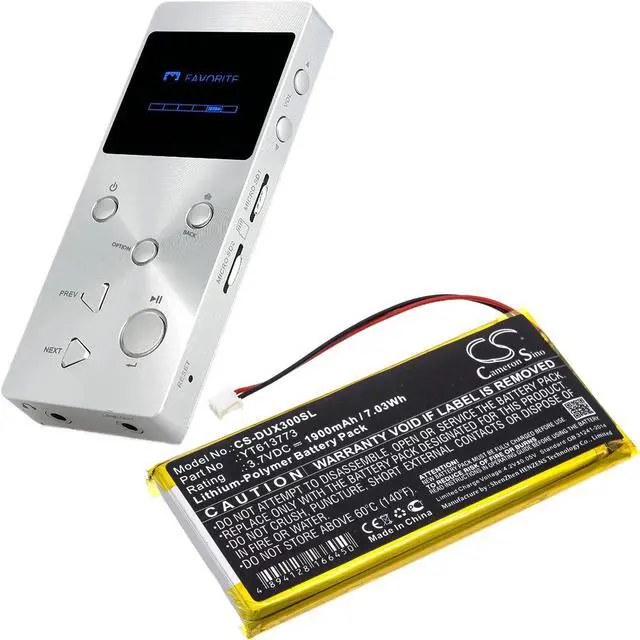 Alt view image 6 of 6 - Battery for XDUOO X3 YT613773 DAP Media Player CS-DUX300SL 3.7v 1900mAh 7.03Wh