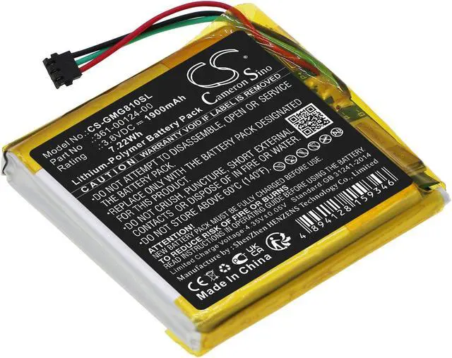 Main image of Battery for Garmin Approach G80 361-00124-00 GPS Navigator CS-GMG810SL 1900mAh