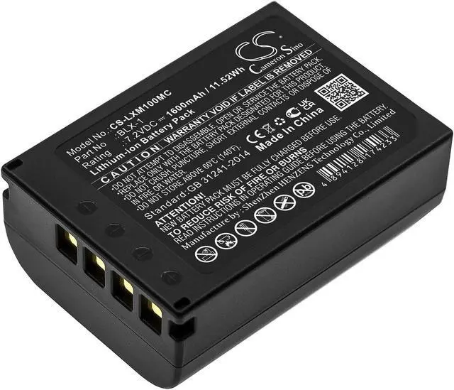 Main image of Battery for Olympus OM SYSTEM OM-1 Mirrorless BLX-1 Camera CS-LXM100MC 1600mAh