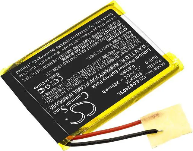 Alt view image 2 of 5 - Battery for SanDisk Sansa Clip Sport SDMX24 Media Player CS-SDS240SL 3.7v 220mAh